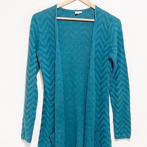 Moth Long Teal Green Duster Cardigan Anthropologie Size S/P - Picture 2 of 12